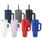 Termo lonček s silikonsko slamico 900ml 